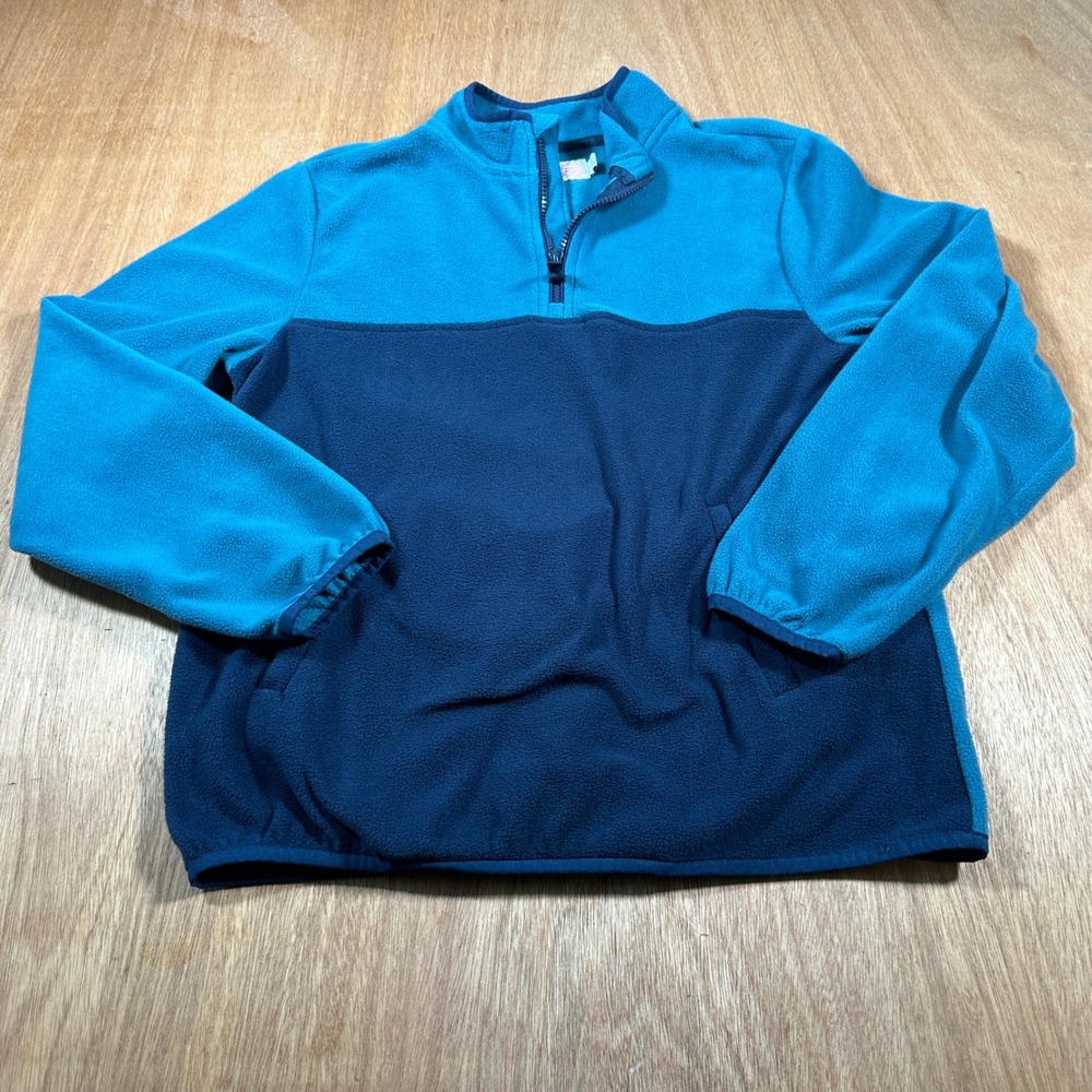 Wonder Nation Fleece Pullover Kids XXL 18 Blue Colorblock Quarter Zip Jacket